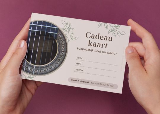 cadeaukaart voor gitaarlessen